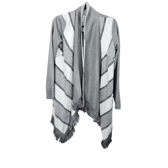 Anthropologie Saturday Sunday Elise Open Front Fringe Cardigan sweater size s - Picture 2 of 7